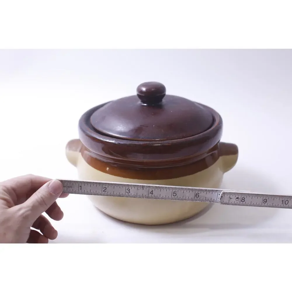 Bean Pot, Stoneware, Glazed, Vintage, Pottery, Soup Crock, Sugar Bowl, Honey